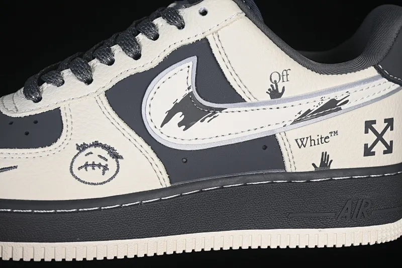 All categories Nk Air Force 1 Air Force series Nk Air Force 1 Low Air Force low-top Nike Air Force 1'07 Low joint white and black graffiti Air Force 1 low-top casual sneakers XL1979-130